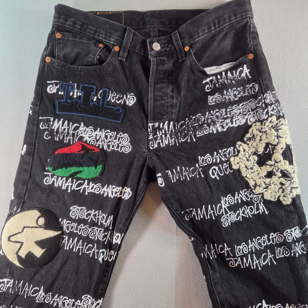 Stussy x Denim Tears x Our Legacy TTL 501 Jeans Black Embroidered Script 32x32